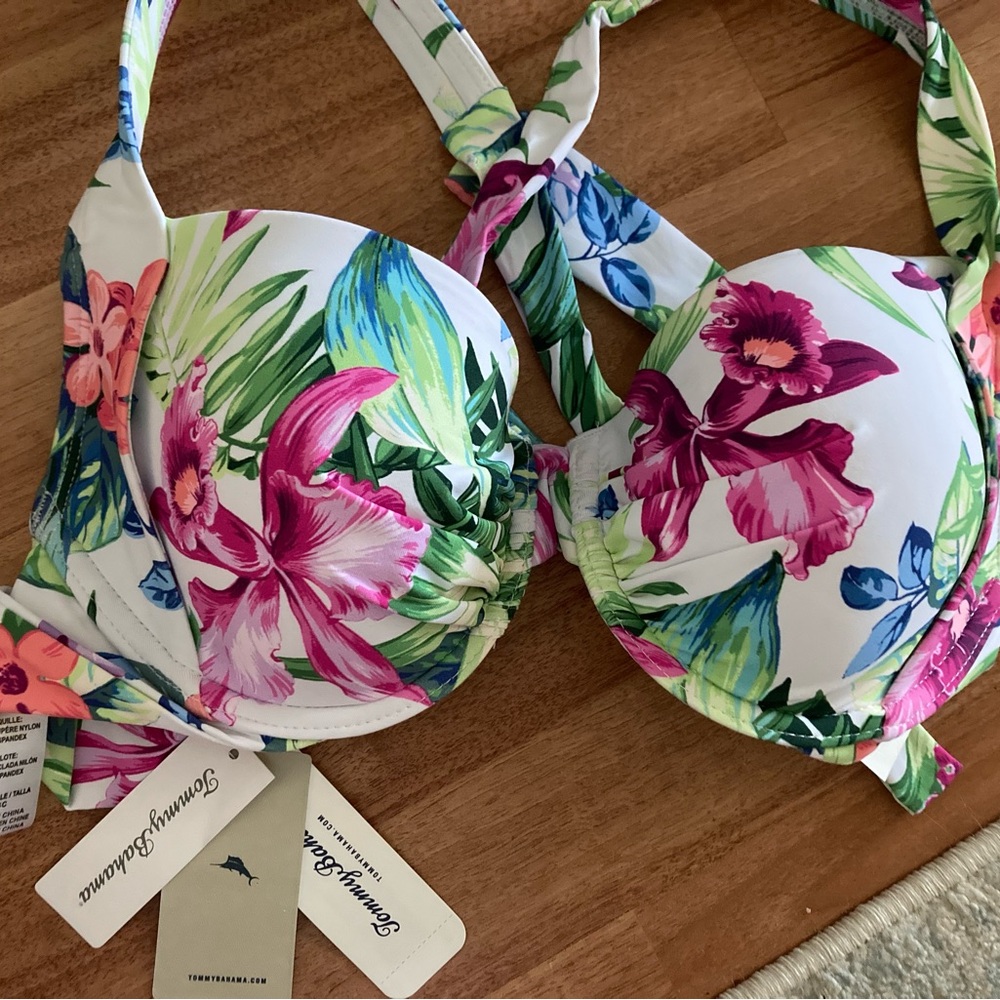 Tommy Bahama White Coastal Gardens Bikini Top